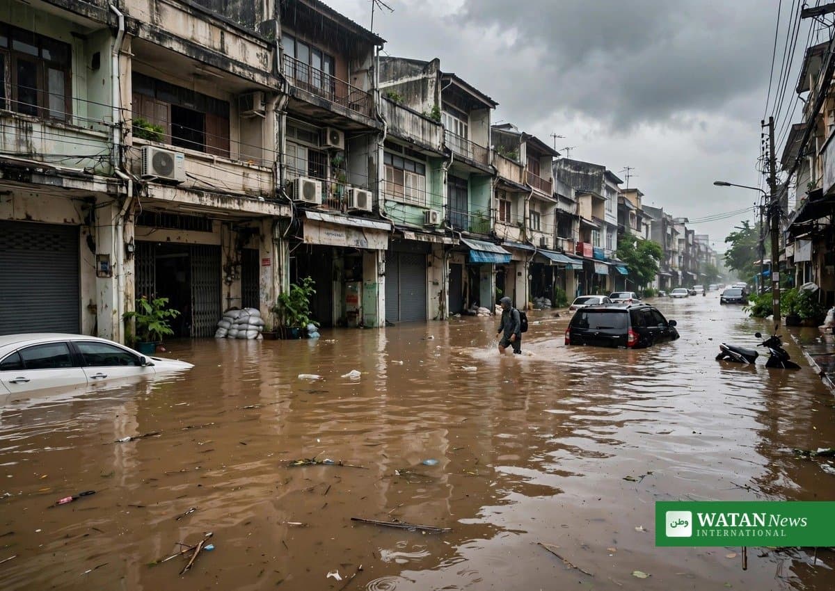 بینکاک ٹوٹ پھوٹ کا شکار: سیلاب نے سڑکوں کو جھیلیں بنا دیا