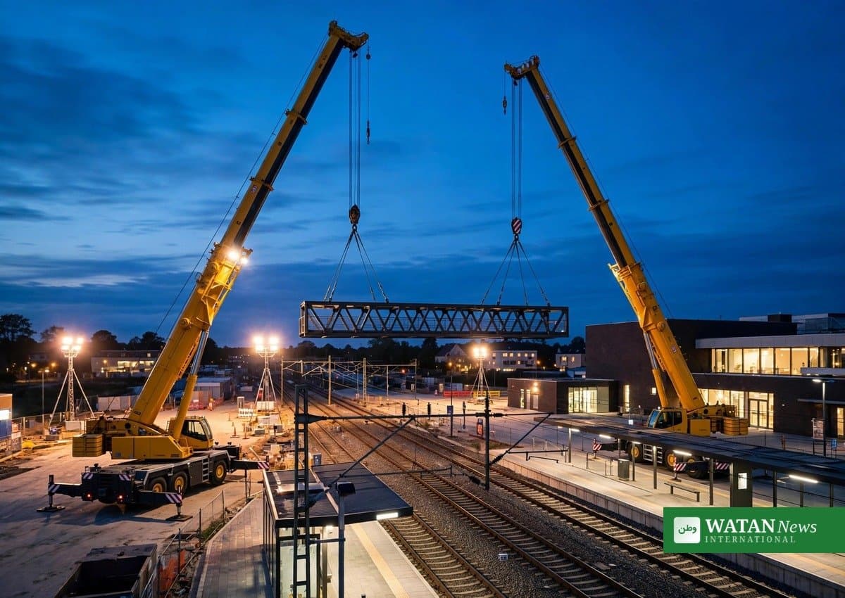 Video: Kæmpe kraner arbejder på Hillerød Station