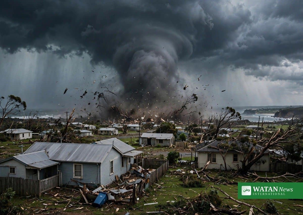 Rare tornado strikes small Australian town